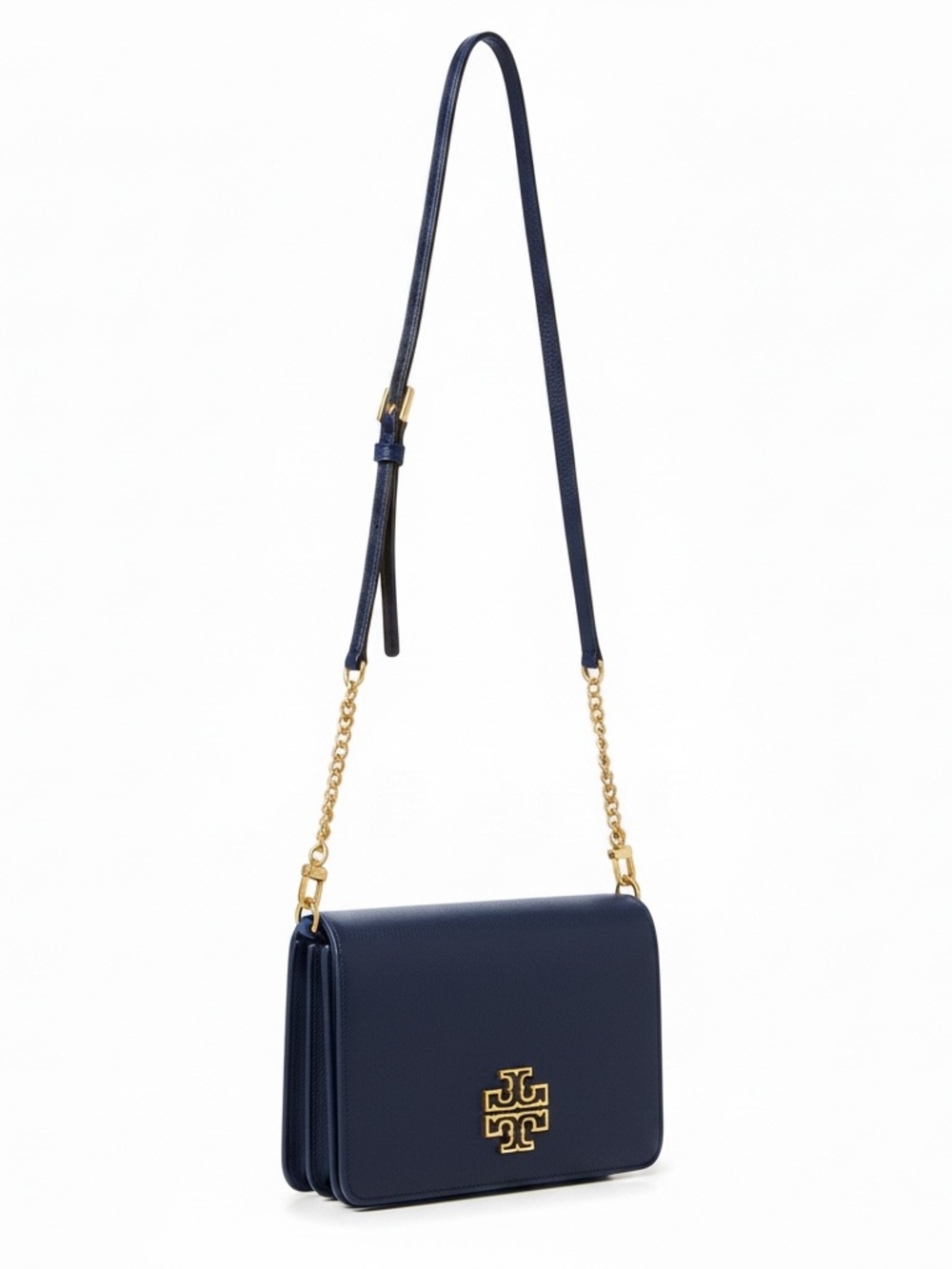 Tory Burch Navy Crossbody Bag with Gold Hardware